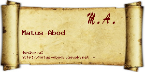 Matus Abod névjegykártya